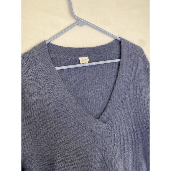 C.T. Plage Womens Long Sleeves V Neck Pullover Sweater Blue Wool Sz EUR 40 Large - Picture 4 of 9
